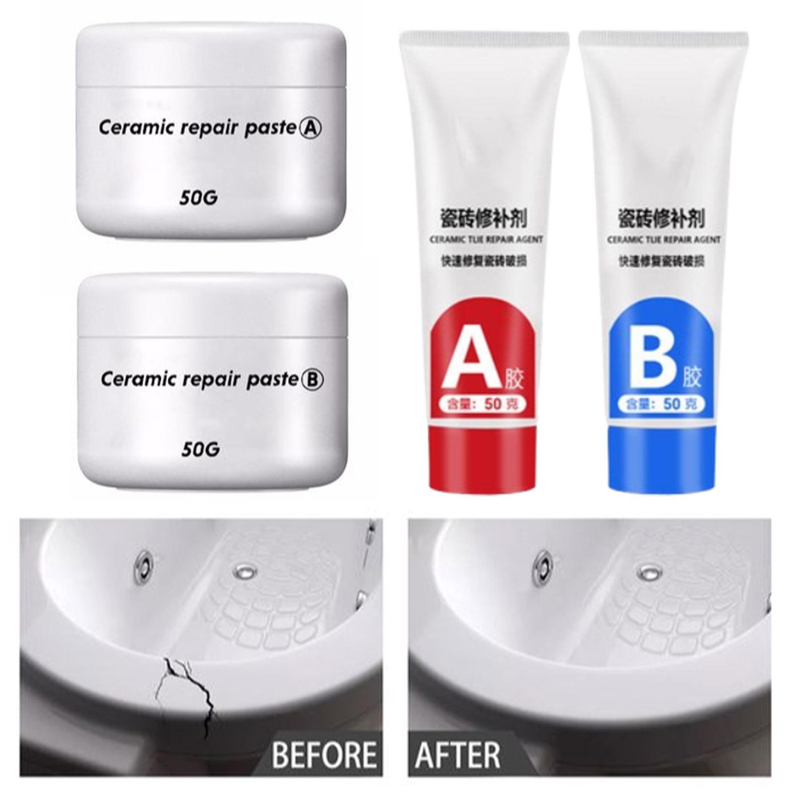 Contact Cement Glue - Agent de réparation de carrelage 30/100g,